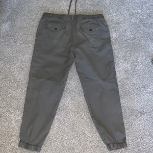 Large Gray American Eagle Cargo Pants cuffed